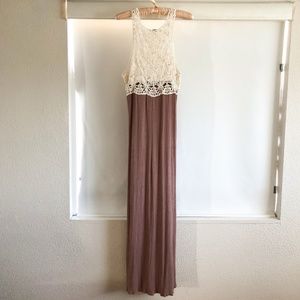 Umgee Crochet Top Maxi Dress - L